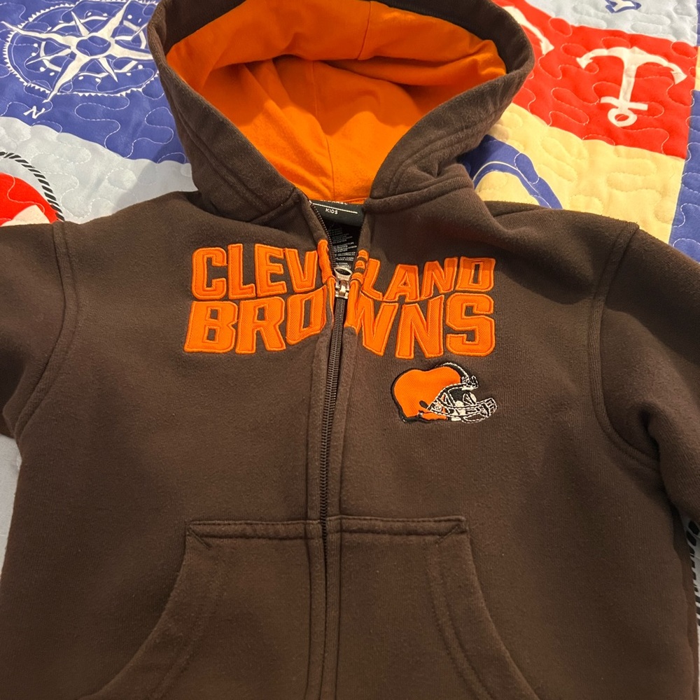 Kids Medium Cleveland Brown zip up hoodie